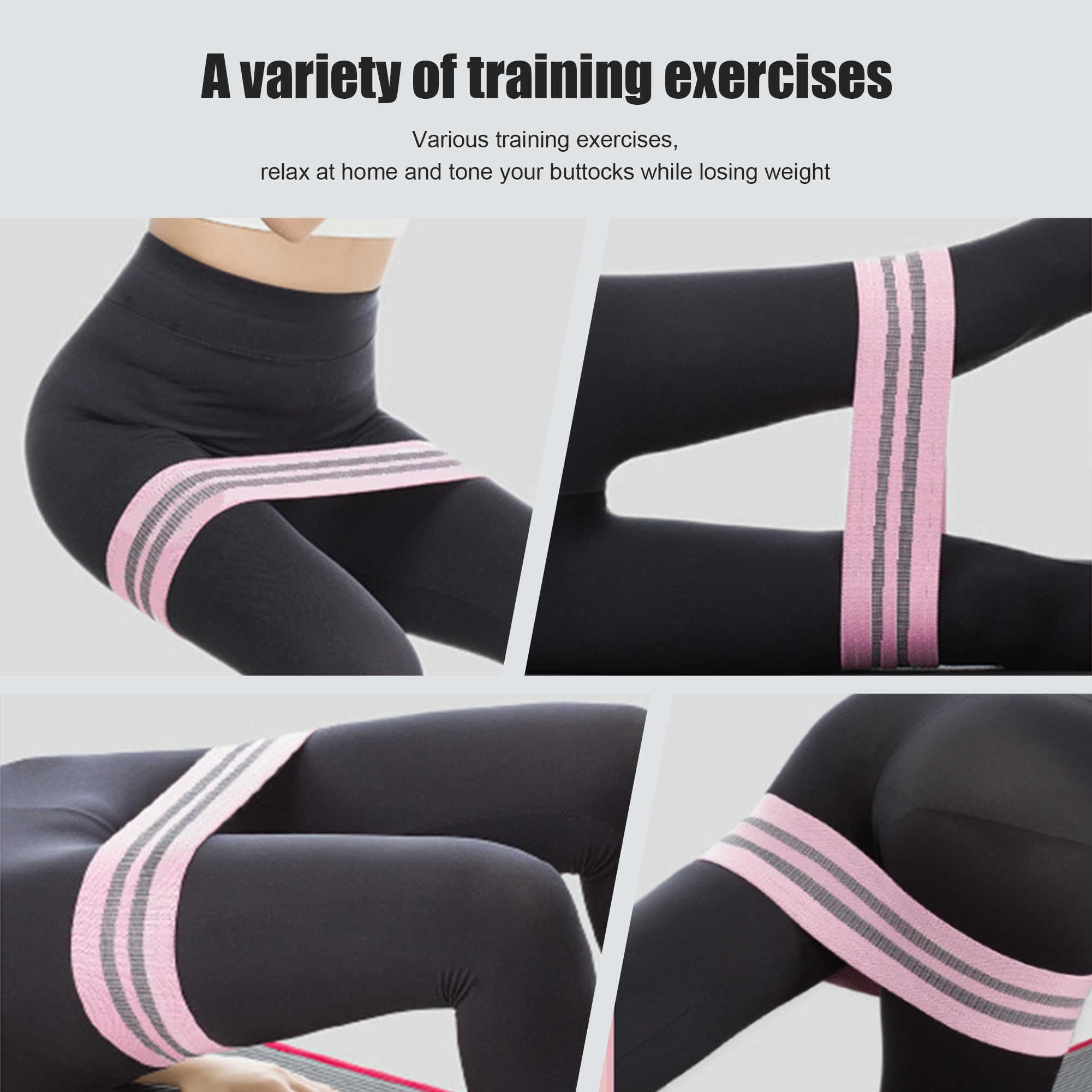 Resistance Bands Set (3 Levels) for Strength & Mobility - Light Gray/Gray/Black