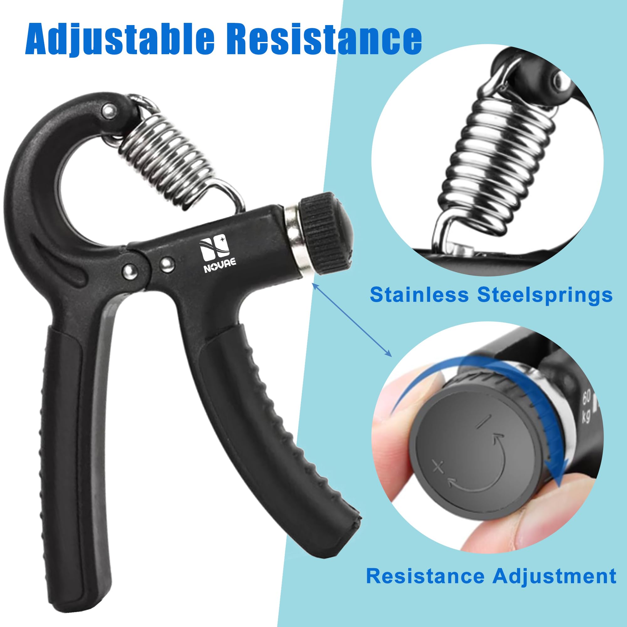 Adjustable Grip Strength Trainer (11–132 lbs) - 1 Piece