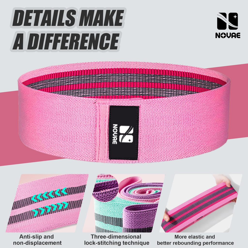 Resistance Bands Set (3 Levels) for Strength & Mobility – Green/Pink/Purple